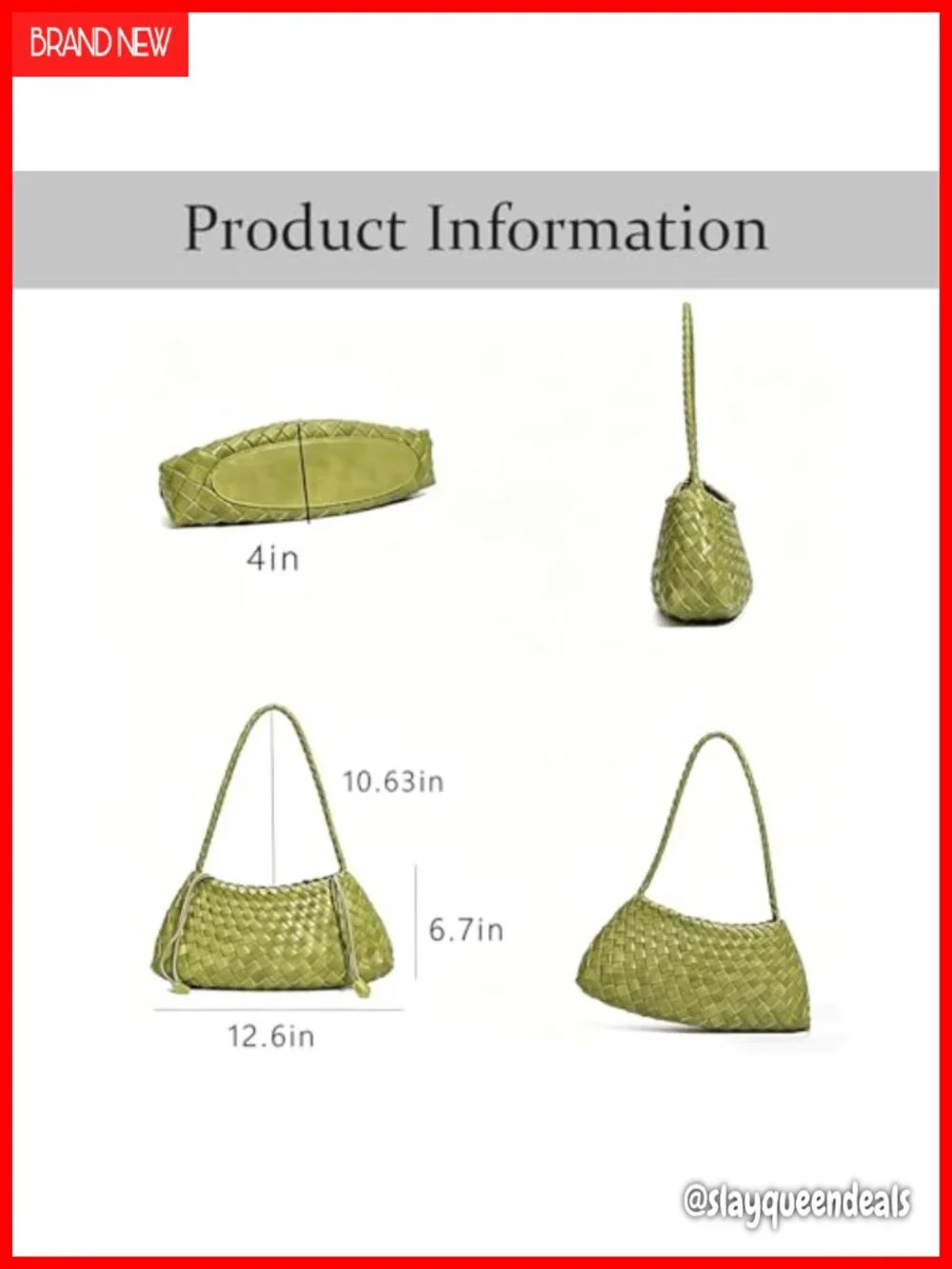 Handwoven Leather Shoulder Bag Hobo Purse Braided Strap